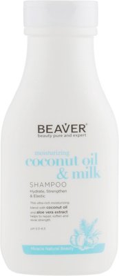 Розгладжуючий шампунь для сухого і неслухняного волосся з кокосовою олією Beaver Shampoo CoconutOil 350 мл 220125002 фото