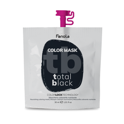 Тонирующая маска для питания и увлажнения Исключительно Черная Fanola Color Mask Total Black 30 мл 1557228871 фото