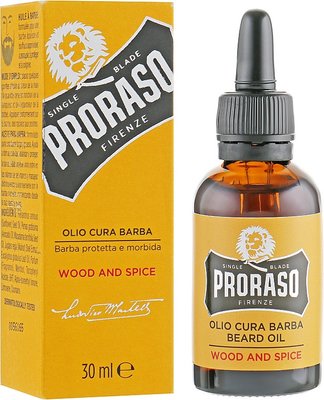 Освіжаюча олія для бороди Proraso Beard Oil Wood & Spice 30 мл 1942385137 фото