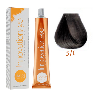 5/1 Крем-фарба для волосся BBCOS Innovation Evo каштановий світло-попелястий 100 мл 5/1E фото