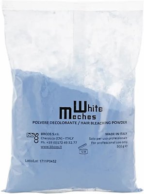 Пудра для освітлення волосся блакитна Bbcos White Meches Plus в пакетах 500 г WMPS фото