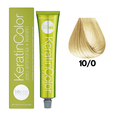 10/0 Крем-фарба для волосся безаміачна BBCOS Keratin Color блондин платиновий 100 мл 10/0К фото