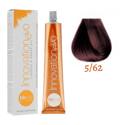 5/62 Крем-краска для волос BBCOS Innovation Evо каштановый светло-красный фиолетовый 100 мл 5/62E фото