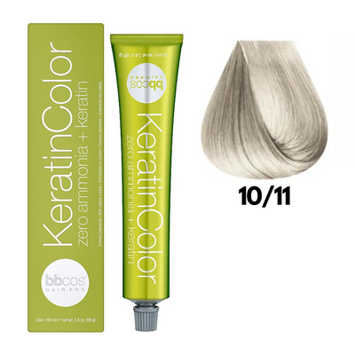 10/11 Крем-фарба для волосся безаміачна BBCOS Keratin Color блондин екстра світлий інтенсивний 100 мл 10/11К фото