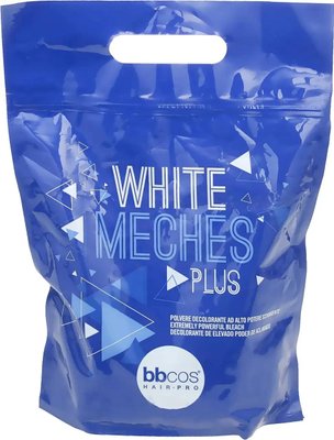 Пудра для освітлення волосся блакитна Bbcos White Meches Plus з застібкою 500 г WMU фото