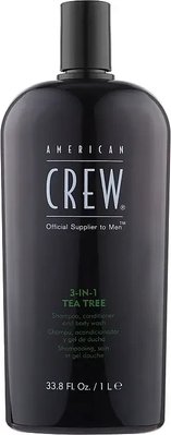 Засіб для догляду за волоссям і тілом 3-в-1 American Crew 3-in-1 Tea Tree 1000 мл 4128419 фото