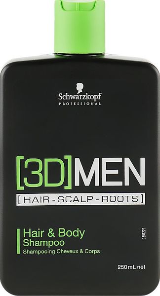 Шампунь чоловічий для волосся і тіла Schwarzkopf Professional [3D] MEN 250 мл 1853313 фото