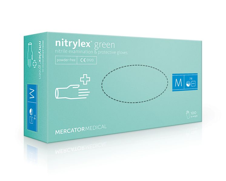 Перчатки нитриловые Nitrylex Green мятные M 50 пар 1774519613 фото