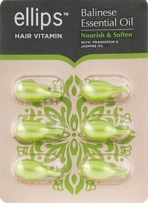 Вітаміни для волосся Живлення і М'якість Балі Ellips Hair Vitamin Nourish & Soften 6 шт x 1 мл зелені 12 фото