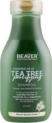 Зміцнюючий шампунь для жирного волосся з олією чайного дерева Beaver Shampo Tea Tree 60 мл 220145802 фото