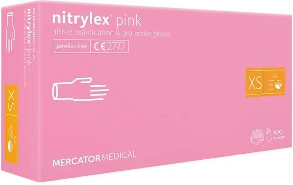Перчатки нитриловые Nitrylex Pink розовые XS 50 пар 1774519617 фото