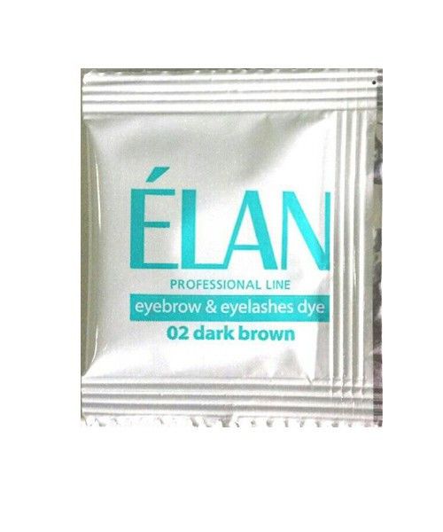 Міні набір для фарбування брів фарба + окисник Elan 02 Dark Brown темно-коричневий 1557222155 фото