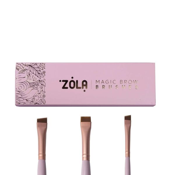 Набір пензликів для фарбування брів Zola Magic Brow світло-рожевий 04950 фото
