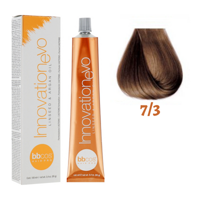7/3 Крем-фарба для волосся BBCOS Innovation Evо золотистий блондин 100 мл 7/3E фото