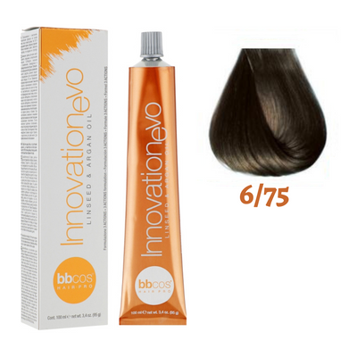 6/75 Крем-краска для волос BBCOS Innovation Evо блондин темный шоколадный 100 мл 6/75E фото