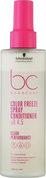 Спрей-кондиціонер для фарбованого волосся Schwarzkopf Professional Bonacure Color Freeze Spray Conditioner pH 4.5 200 мл 52 151 фото