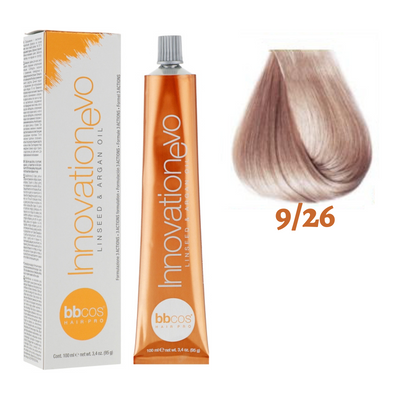 9/26 Крем-фарба для волосся BBCOS Innovation Evo блондин дуже світлий рожевий 100 мл 9/26E фото