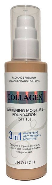 Тональный крем для сияния кожи 3 в 1 с коллагеном Enough Collagen Whitening AntiWrinkle 100 мл тонн 21 465058 фото