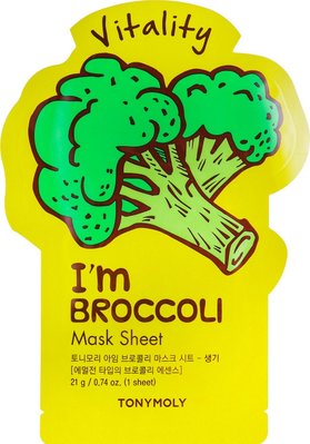 Маска тканева для обличчя з броколі Tony Moly I'm Real Mask Sheet Broccoli 21 мл 1942385107 фото