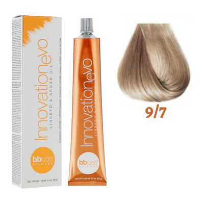 9/7 Крем-фарба для волосся BBCOS Innovation Evo блондин дуже світлий бежевий 100 мл 9/7E фото