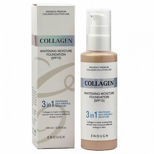 Тональний крем для сяйва шкіри 3 в 1 з колаген Enough Collagen Whitening AntiWrinkle 100 мл тон 23 468663 фото