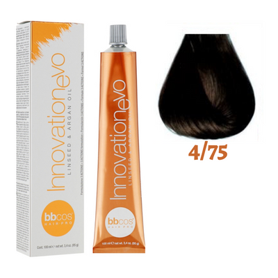 4/75 Крем-фарба для волосся BBCOS Innovation Evo каштановий натуральний шоколадний 100 мл 4/75E фото