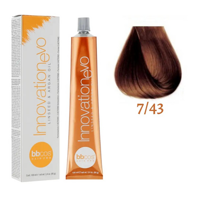 7/43 Крем-фарба для волосся BBCOS Innovation Evо мідний золотистий 100 мл 7/43E фото