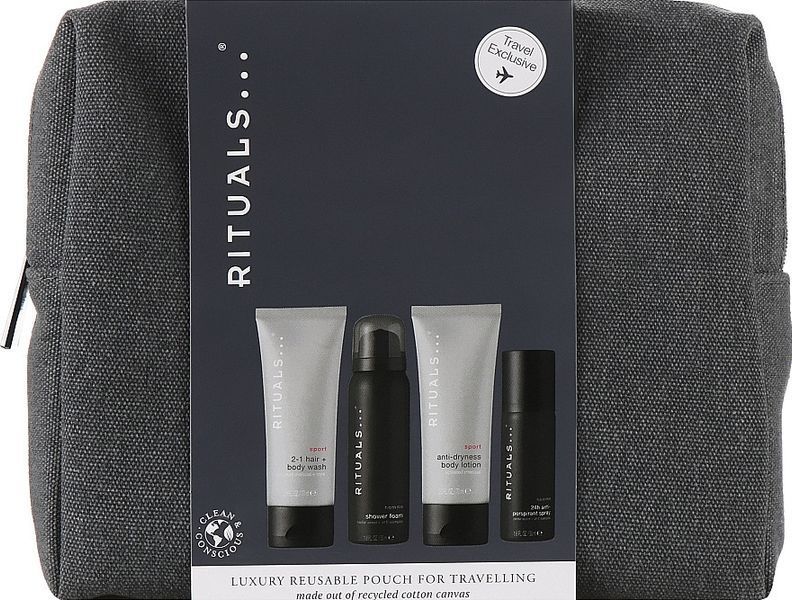 Подарунковий набір в косметичці Rituals Sport Homme (пінка 50 мл, лосьйон для тіла 70 мл, 2518269710 фото