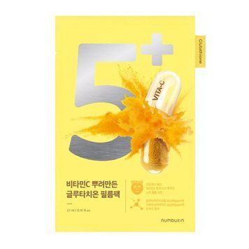 Маска-шит для сайва шкіри обличчя Numbuzin No.5+ Glutathione Vitamin Concentrat Mask 1 шт 2972448074 фото