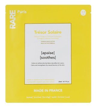 Успокаивающая маска для лица RARE Paris Tresor Solaire Ecological Cellulose Facial Mask 1 шт 2385392506 фото