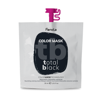 Тонирующая маска для питания и увлажнения Исключительно Черная Fanola Color Mask Total Black 30 мл 1557228871 фото