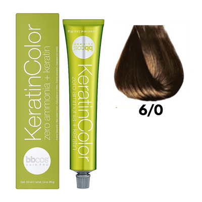 6/0 Крем-фарба для волосся безаміачна BBCOS Keratin Color блондин темний 100 мл 6/0К фото