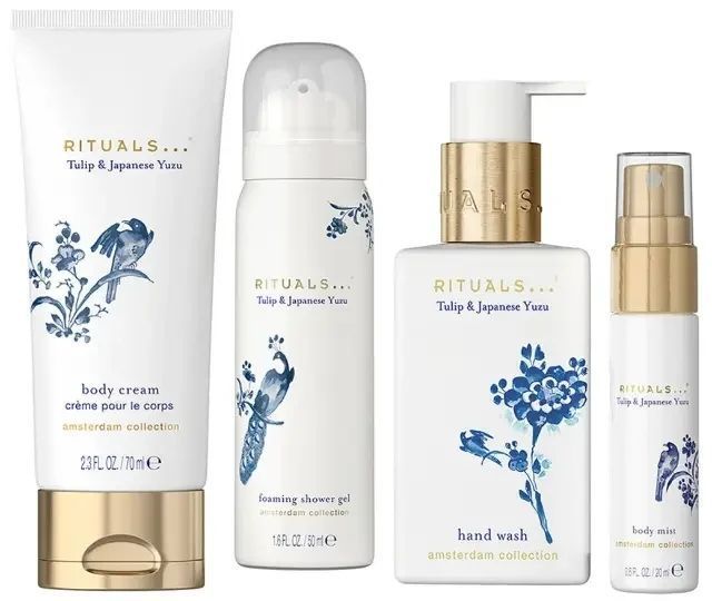 Подарунковий набір Rituals Amsterdam Pouch Set (пінка 50 мл, крем для тіла 70 мл, міст для тіла 20 мл, мило 2318036886 фото