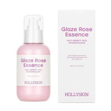 Мультифункціональна трояндова мікроемульсія для обличчя Hollyskin Glaze Rose Essence 200 мл 2937991830 фото
