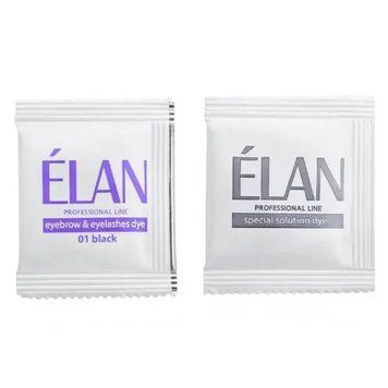 Мини набор для покраски бровей краска + окислитель Elan 01 Black черный 1962629853 фото