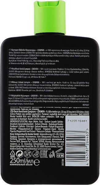 Шампунь чоловічий для глибокого очищення волосся Schwarzkopf Professional [3D]MEN 250 мл 1853314 фото