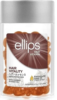 Витамины для волос здоровье волос с женьшенем и медом Ellips Hair Vitamin Heat Protection 50 шт x 1 мл 16 фото