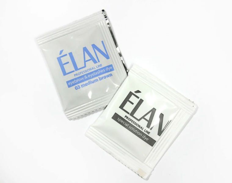 Мини набор для покраски бровей краска + окислитель Elan 03 Medium brown светло-коричневый 1557222156 фото