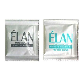 Мини набор для окрашивания бровей краска + окислитель Elan 02 Dark Brown темно-коричневый 1557222155 фото