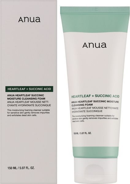 Заспокійлива пінка для вмивання Anua Heartleaf Succinic Moisture Cleansing Foam 150 мл 2861559575 фото