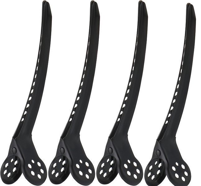 Зажимы для волос плоские металлические черные Framar Tight Tension Clips Black 4 шт 2242910461 фото