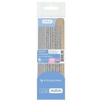 Змінні файли papmAm 10 шт та дерев'яна основа 2 шт Staleks Pro Smart 22 180/240 грит DFC-22-180/240/5 DFC-22-180/240/5 фото