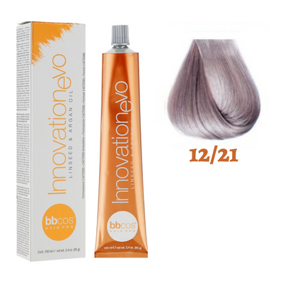 12/21 Крем-фарба для волосся BBCOS Innovation Evo блондин платиновий фіолетовий попелястий 100 мл 12/21E фото