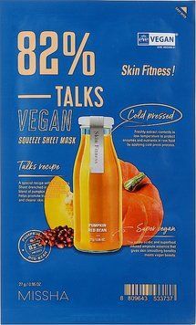 Восстанавливающая тканевая маска Missha Talks Vegan Squeeze Sheet Mask Skin Fitness 27 г 1942384713 фото