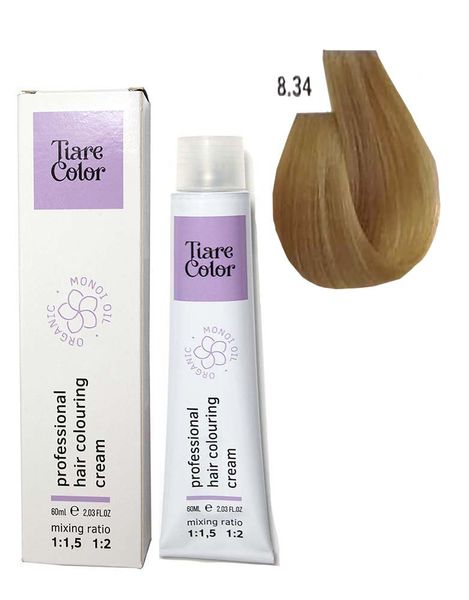8.34 Крем-краска для волос Tiare Color Hair Colouring Cream 60 мл 1557214268 фото