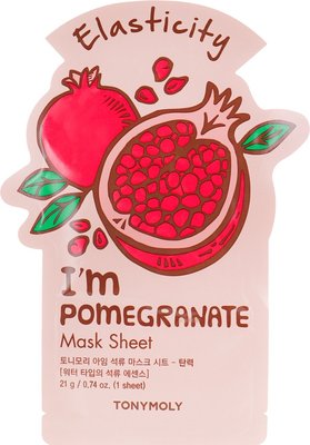 Тканевая маска для эластичности кожи лица с гранатом Tony Moly Real Mask Sheet Pomegranate 21 мл 1942385104 фото