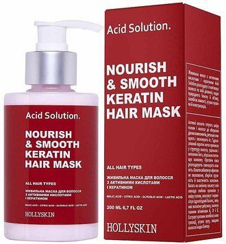 Питательная маска для волос с активными кислотами и кератином Hollyskin Acid Solution 200 мл 2771088600 фото