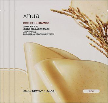 Гідрогелева колагенова маска для сяйва шкіри обличчя Anua Rice 70 Glow Collagen Mask 38 г 2816520365 фото