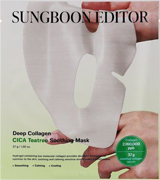 Успокаивающая гидрогелевая маска Sungboon Editor Deep Collagen Cica Teatree Soothing Mask 37 г 3017416471 фото