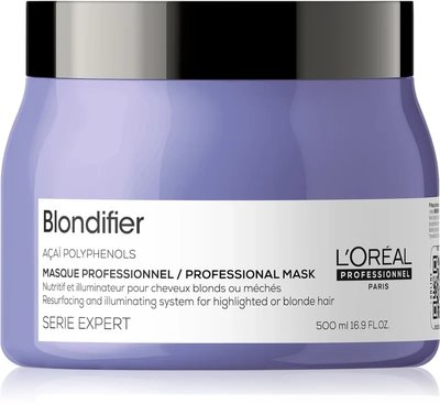 Маска-сяйво для волосся пофарбованого у відтінки блонд L'Oréal Professionnel Blondifier Masque 500 мл 1761362813 фото